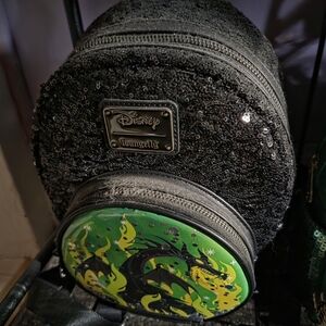 Loungefly Black and Green Disney Backpack